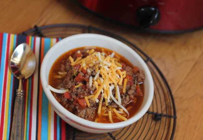 Slow Cooked Homemade Chili without Beans