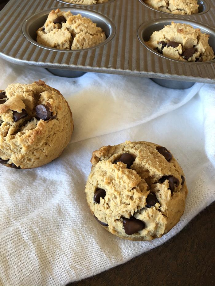 Gluten Free Peanut Butter Muffins with Chocolate Chips