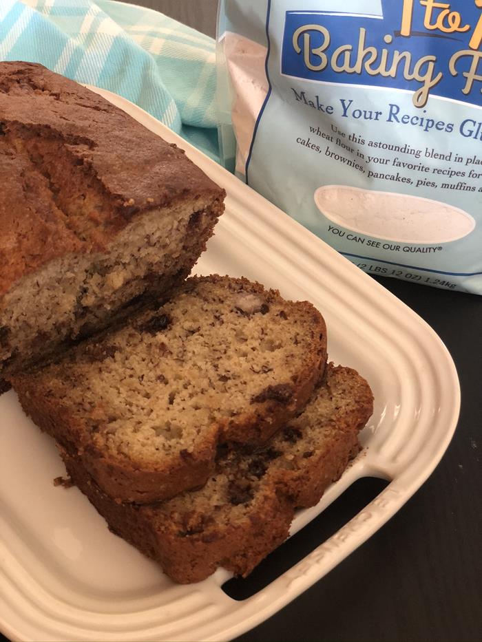 Gluten Free Banana Bread with Bob's Red Mill 1 to 1 Gluten Free Flour