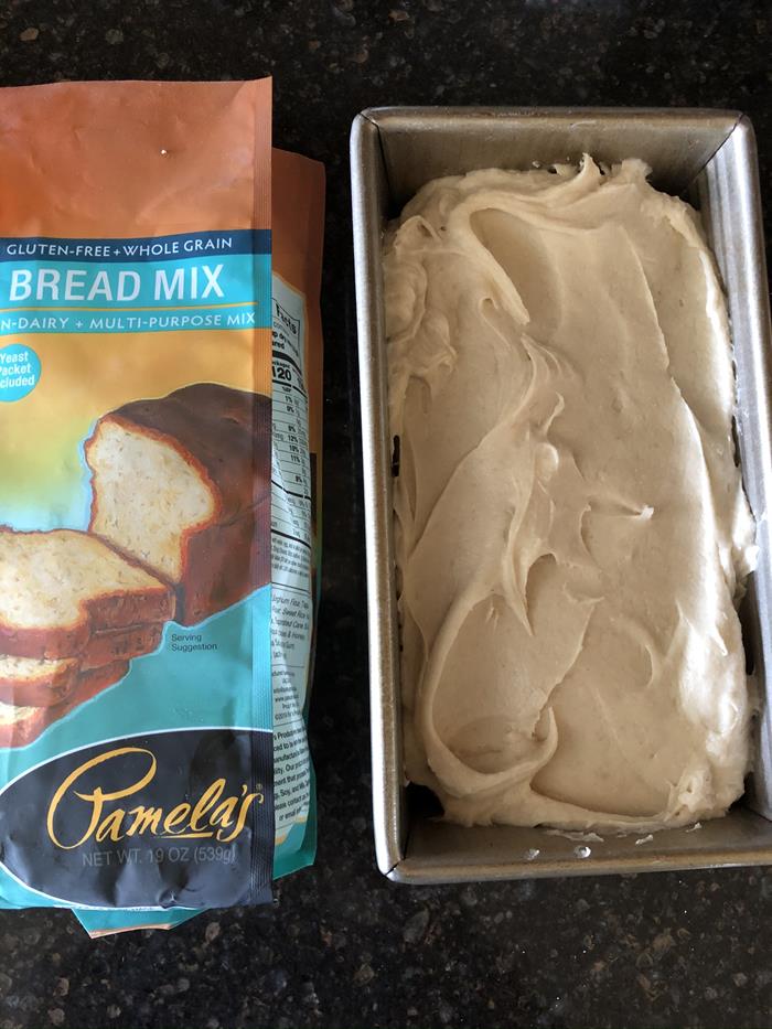 Pamela's Gluten Free Bread Mix Dough in Pan