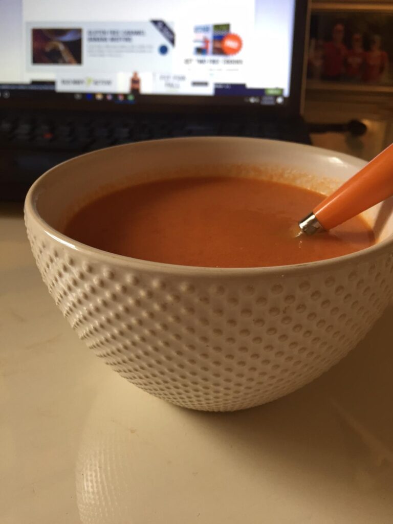 gluten free tomato soup in bowl