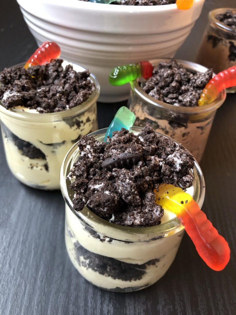 Gluten Free Dirt Pudding with worms