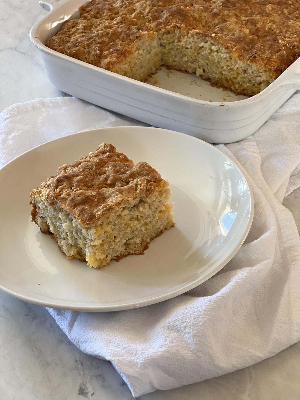 Gluten Free Soda Bread with Cheese Recipe on white plate