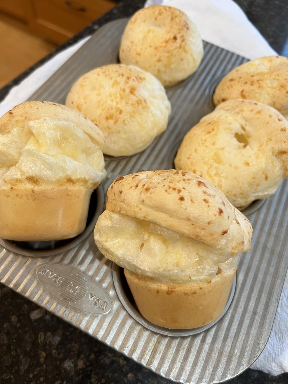 gluten free Brazilian cheese rolls in muffin pan