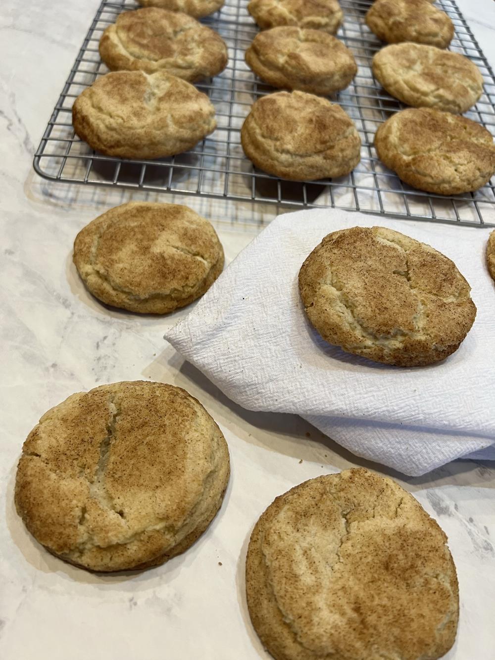 Gluten Free Snickerdoodles on cooling rack