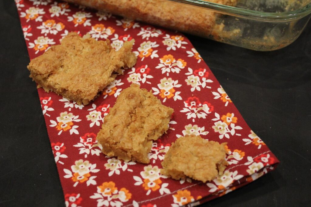 Gluten Free Coconut Bars cut into bars