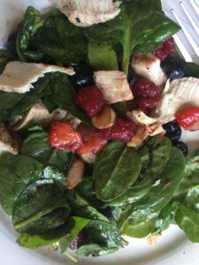 triple berry chicken almond salad