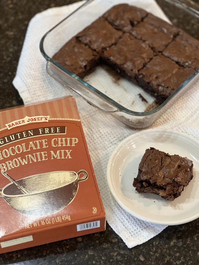 Trader Joes Gluten Free Brownie Review and a pan of brownies